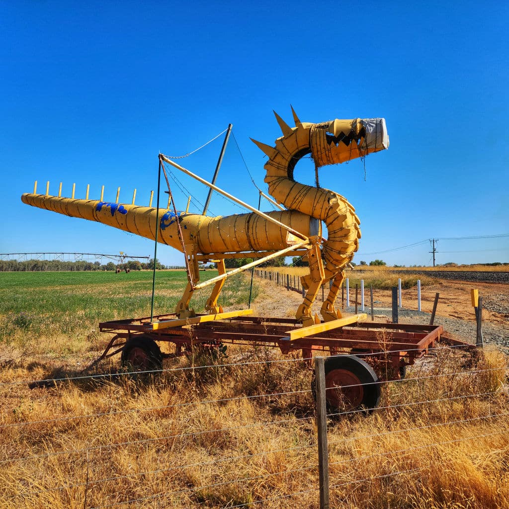Norbert Dragon Norbert the Yellow Dragon, Mooroopna, VIC - Land of the Bigs